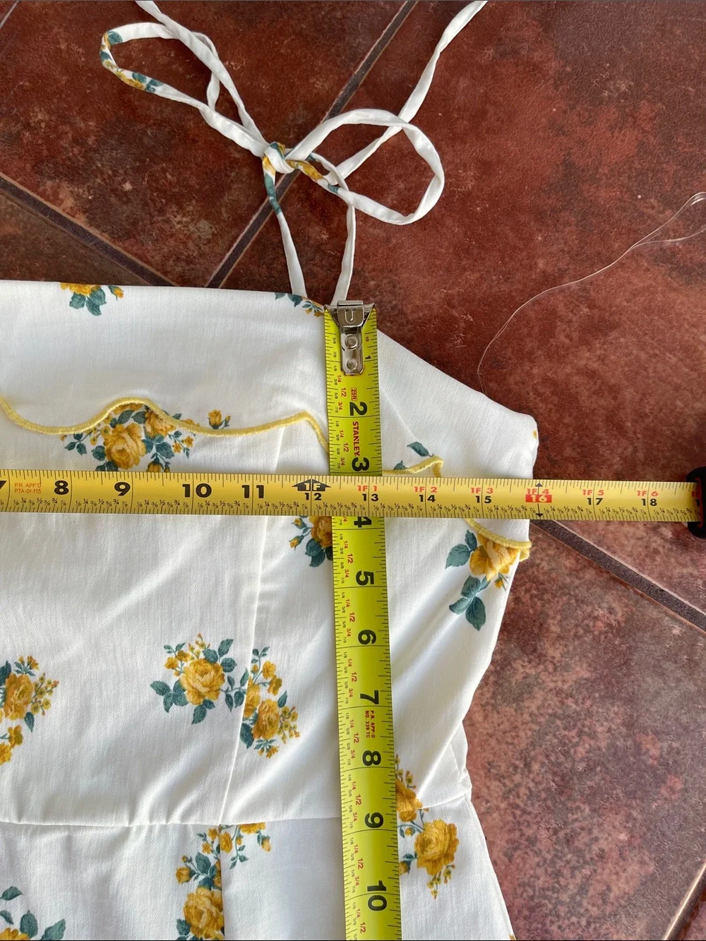 Trixxi Juniors L Floral Mini Dress Ivory Yellow Rose Print